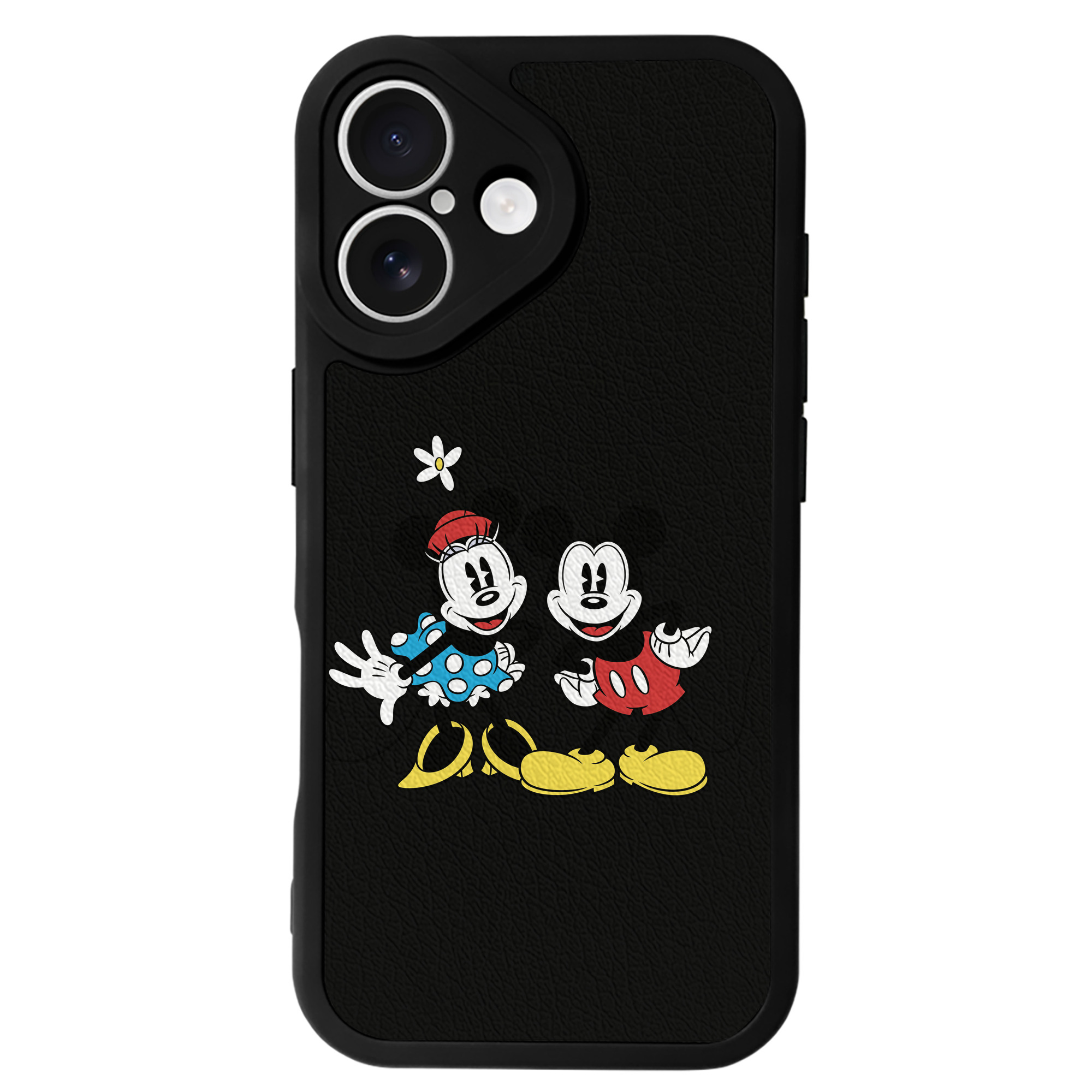 （画像用） ミッキーマウス Mickey Mouse 【iPhone 16シリーズ対応】シリコンスマホケース（レザー調） 材質：シリコン